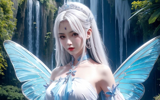 快手蓝色精灵美少女壁纸—ai绘图无不良引导