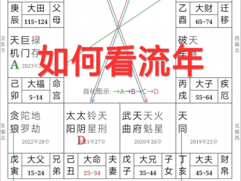 紫微斗数如何看流年算流年,流年看法,简单上手.适合初学者学习.哔哩哔哩bilibili