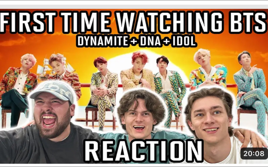从来不看kpop的外国小哥第一次看"防弹dynamite dna idol官方mv"