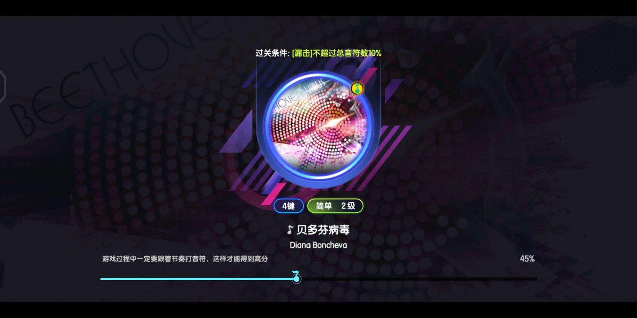 4键 简单 2级 贝多芬病毒 diana boncheva