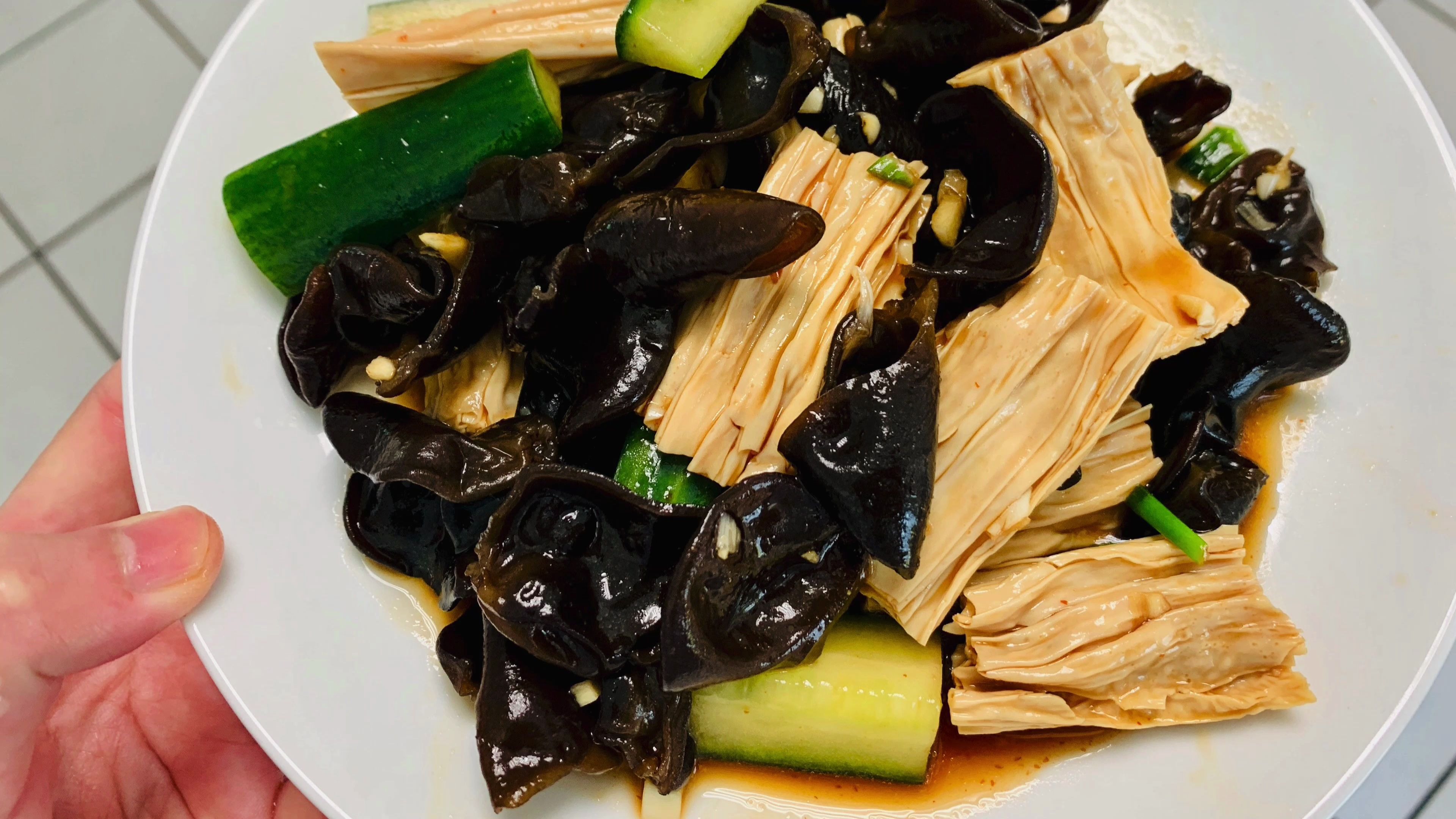 【自制美食】cucumber fungus salad 黄瓜木耳拌腐竹 2020.08.08
