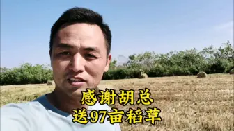 感谢常德种粮大老板，免费送97亩一季稻草，全是打包圆捆干草