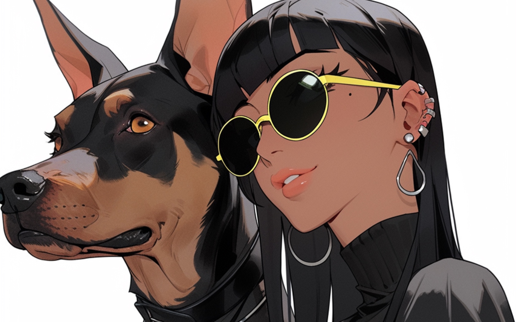 我和我的杜宾犬|头像壁纸