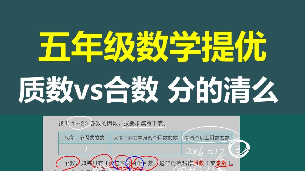 55 五年级数学提优质数vs合数分的清么_哔哩哔哩_bilibili
