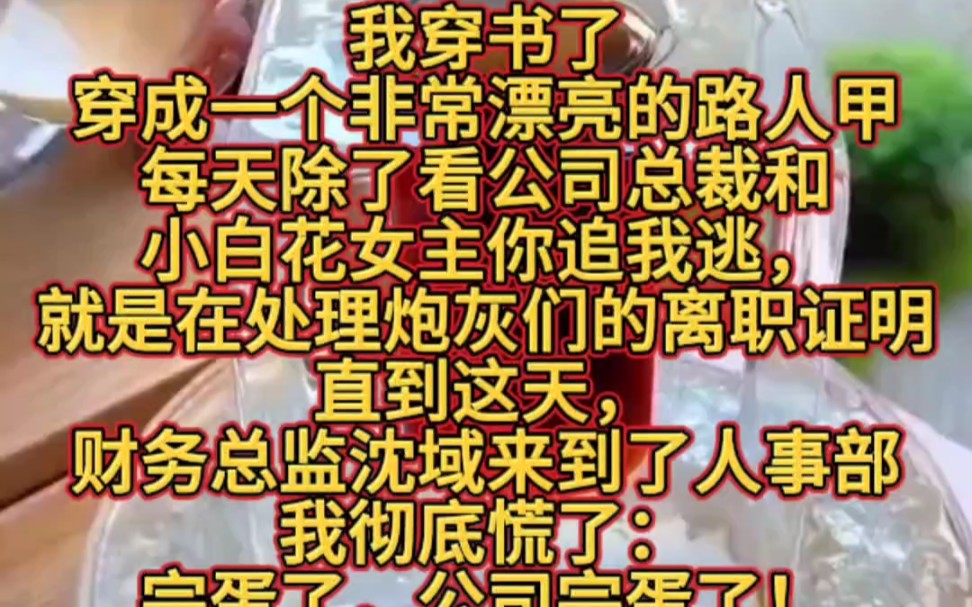 我穿书了,穿成一个非常漂亮的路人甲.每天除了看公司总裁和小白花女主你追我逃,就是在处理炮灰们的离职证明.直到这天,财务总监沈域来到了人事部...