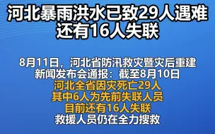 Descargar video: 河北暴雨洪水已致29人遇难还有16人失联