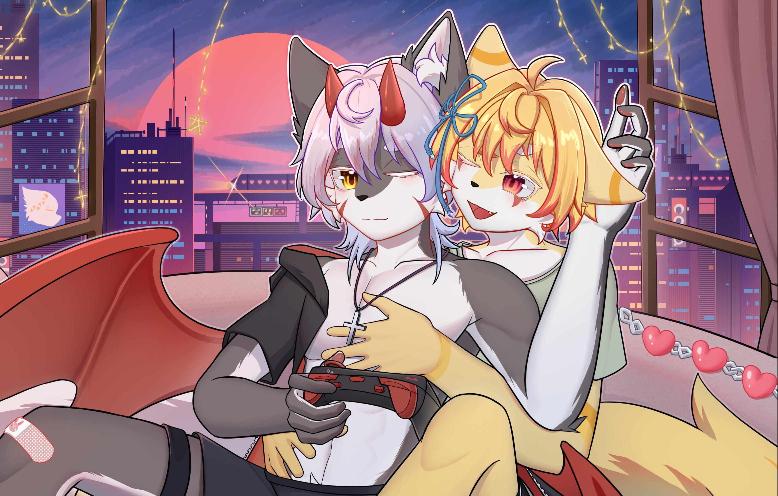 【furry绘画】风风 绊纸 小情侣甜蜜蜜哔哩哔哩bilibili