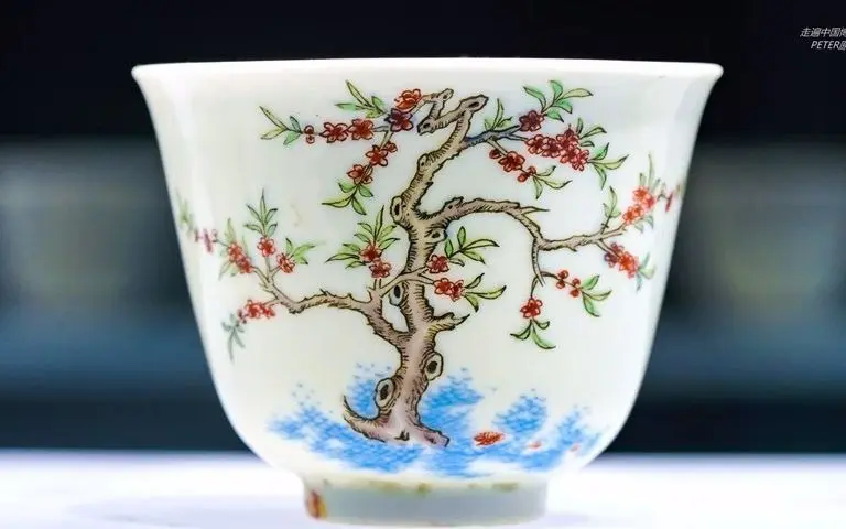 4K]国宝瓷器《十二花神杯》 清代康熙官窑青花五彩十二花神杯山东