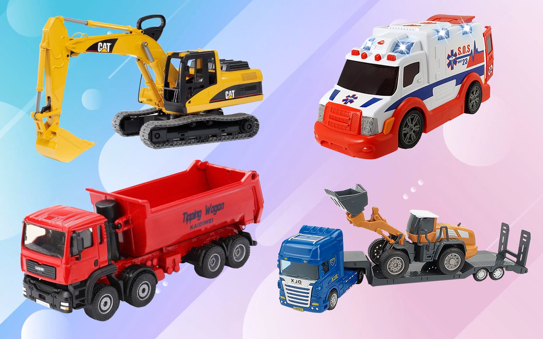 工程车乐园 挖掘机救护车翻斗车运输车 工程车大合集