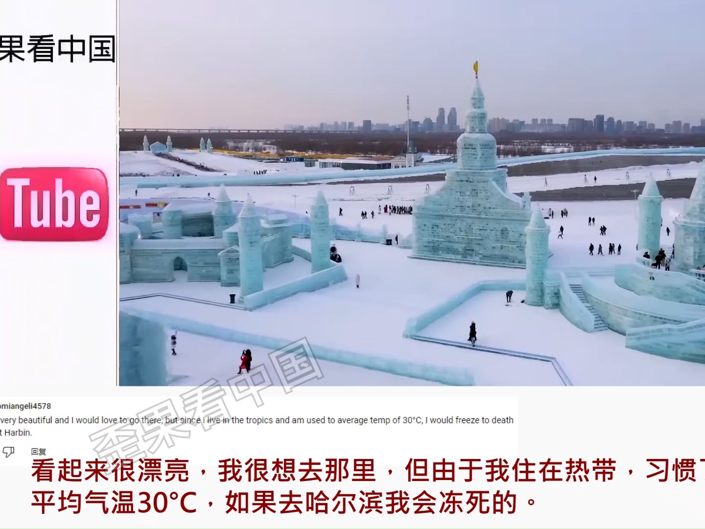 国外看我国哈尔滨冰雪大世界 外国网友:我愿称之为世界美丽奇观之一哔哩哔哩bilibili