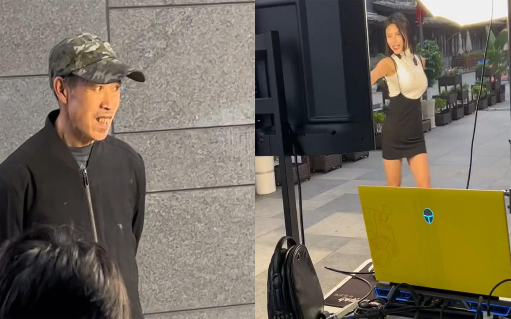 四川女主播在路边表演跳舞,一旁大爷表情亮了:男人至死是少年