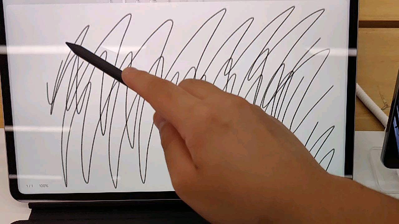 小米平板6MAX 20倍慢动作手写笔延迟测试(系统自带笔记软件)哔哩哔哩bilibili