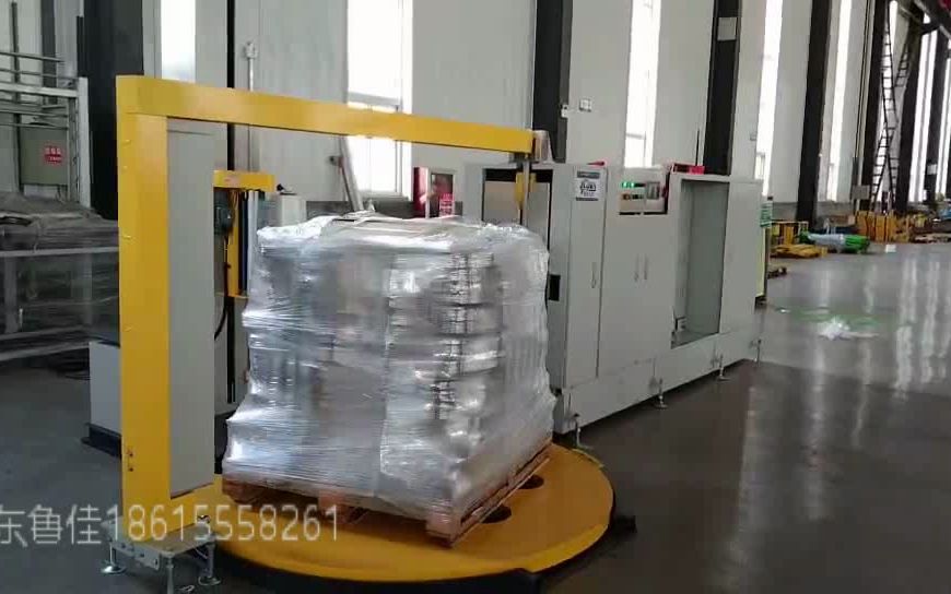 缠膜打包一体机试机 (2)