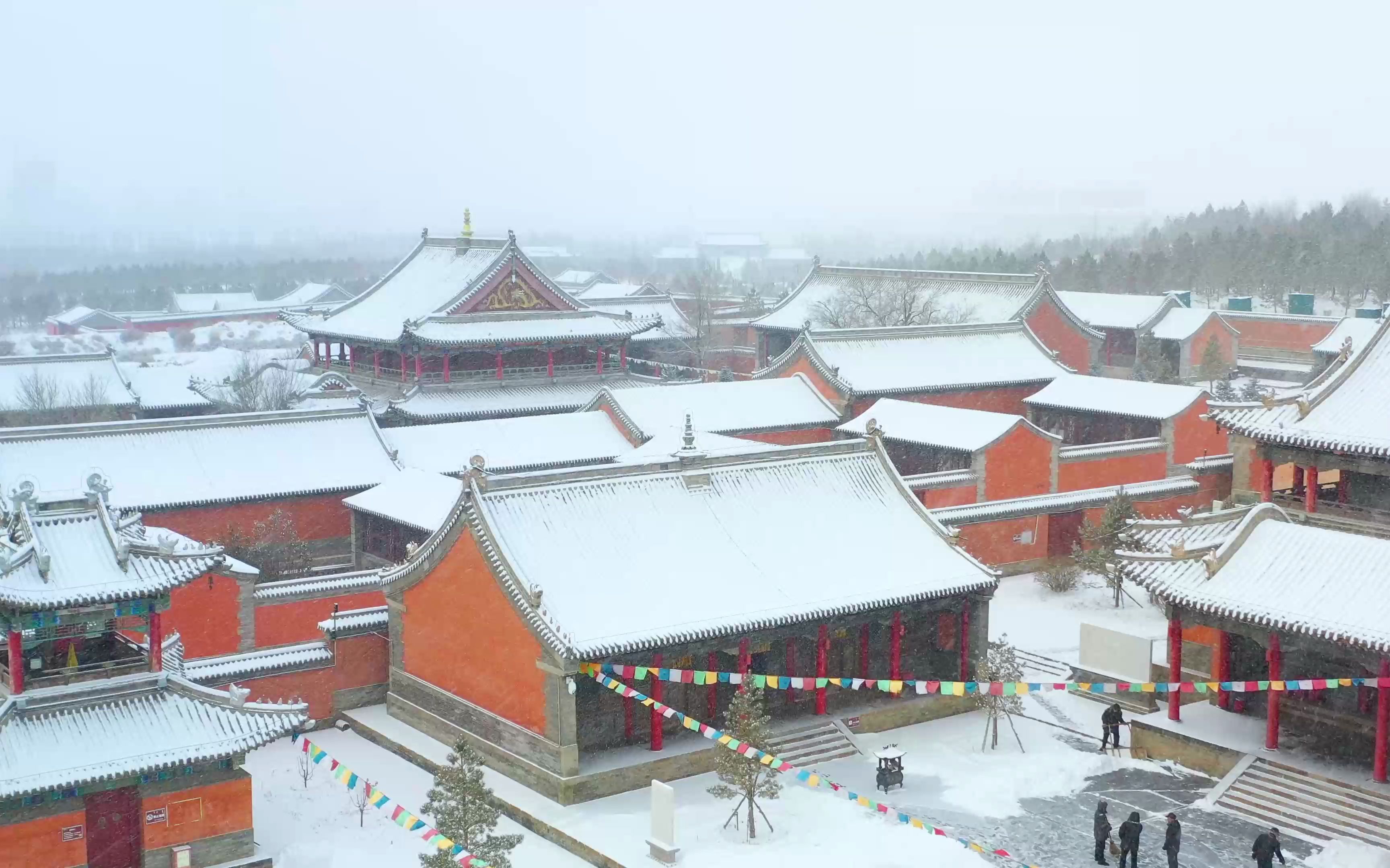 贝子庙雪景图片