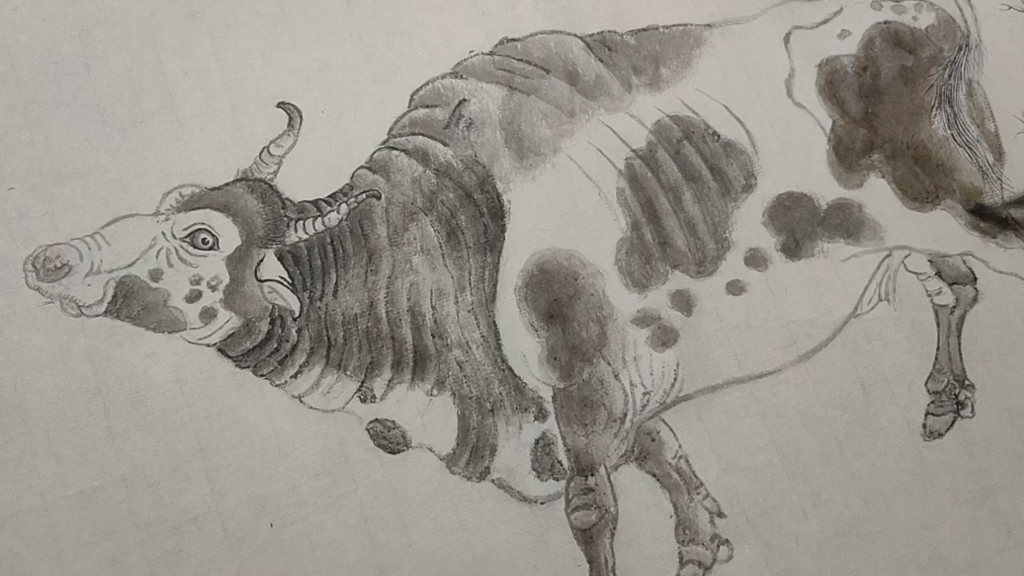 像现在的黑白花牛.怎么画呢?好说,简单的很.