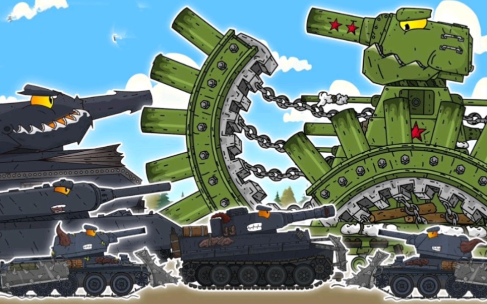 坦克世界动画:kv44大战狂暴者!