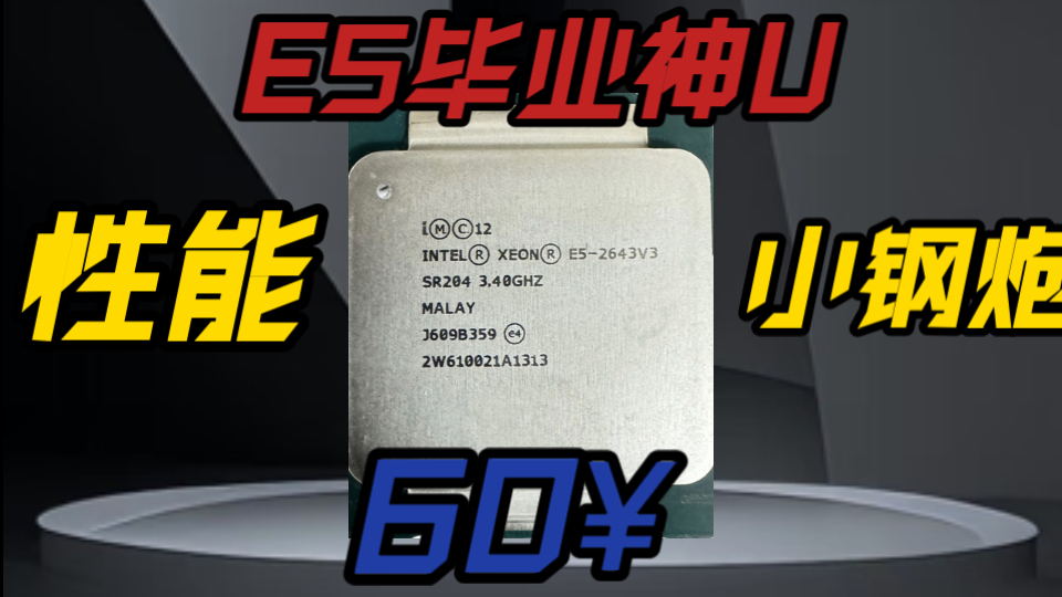 真正的E5神教:E52643v3!不用鸡血的高频E5神u,1080p畅玩任何游戏,对小白十分友好!