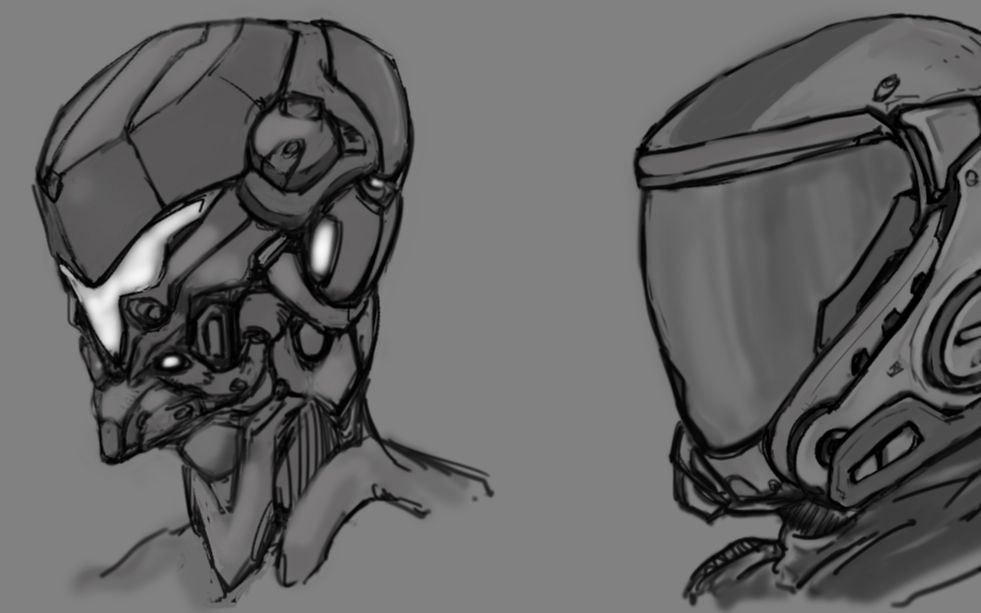 概念设定100个机甲头部挑战090(3d模型师在找灵感)