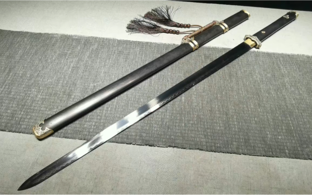 t10钢覆土烧刃黑檀木诸刃唐剑