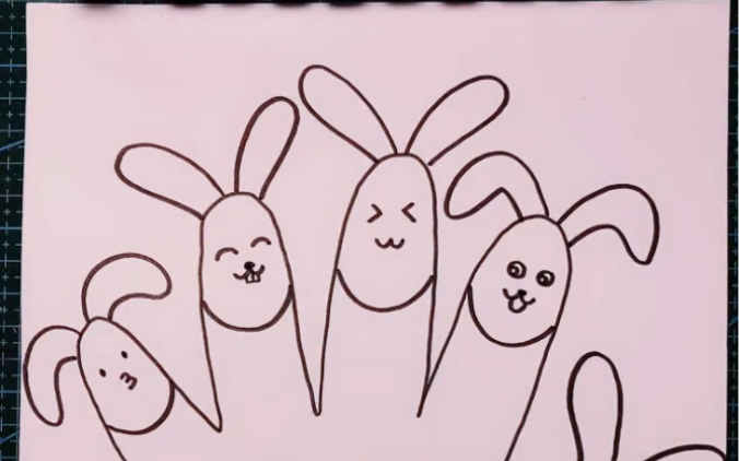 手掌画小兔子