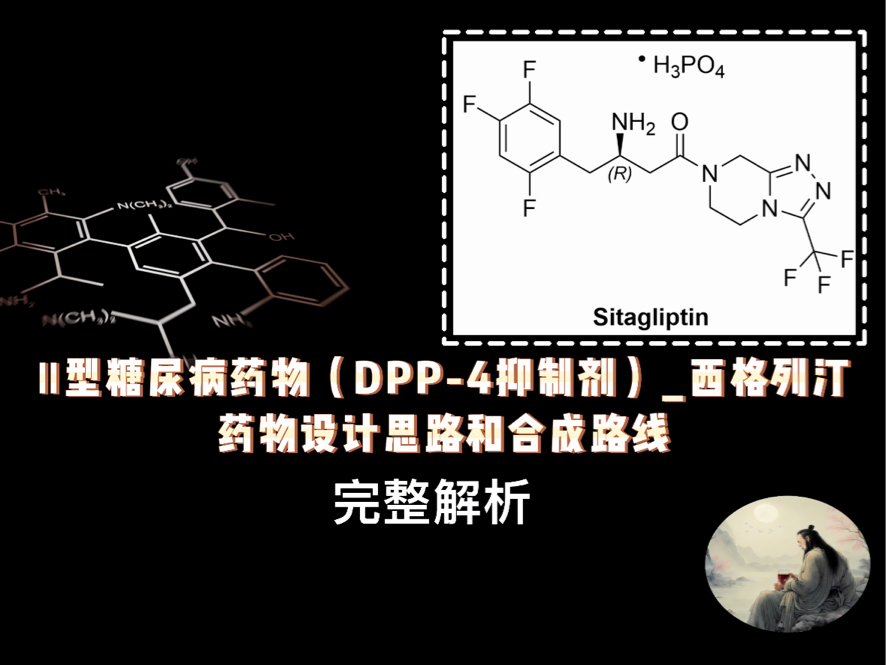 【降血糖大作战】Ⅱ型糖尿病药物(DPP4抑制剂)西格列汀的药物设计思路和合成路线完整解析哔哩哔哩bilibili