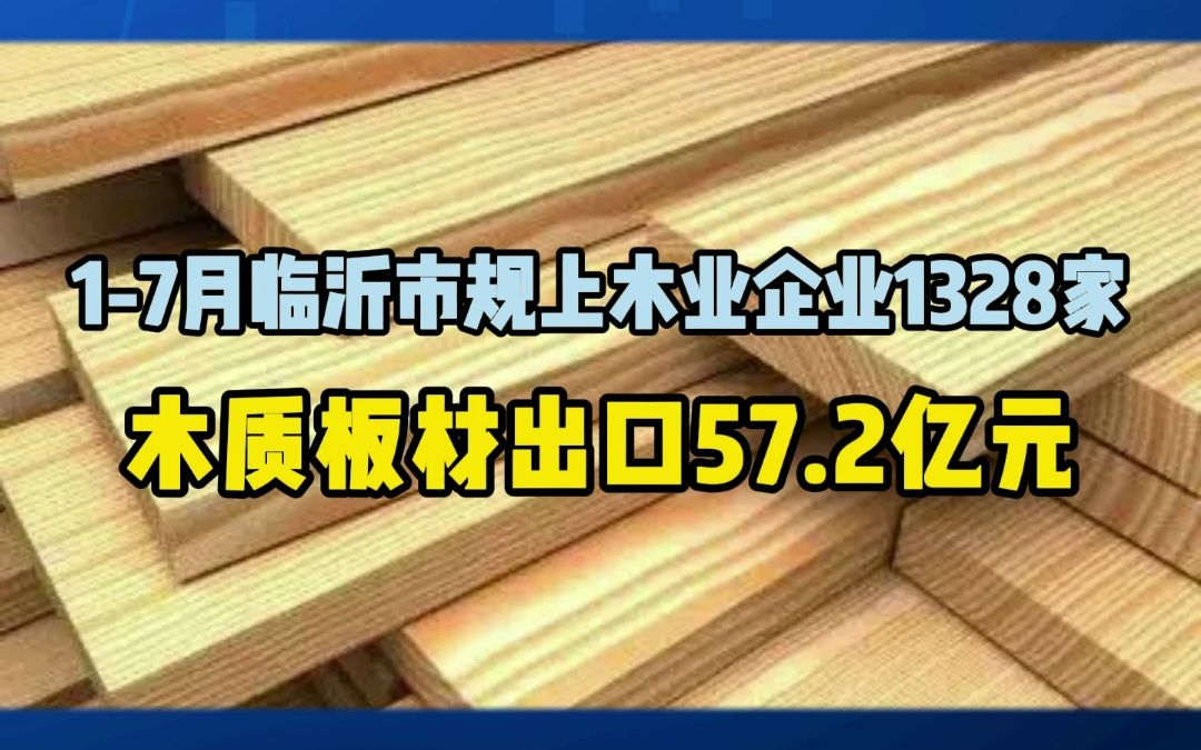 17月临沂市规上木业企业1328家,木质板材出口57.2亿元哔哩哔哩bilibili