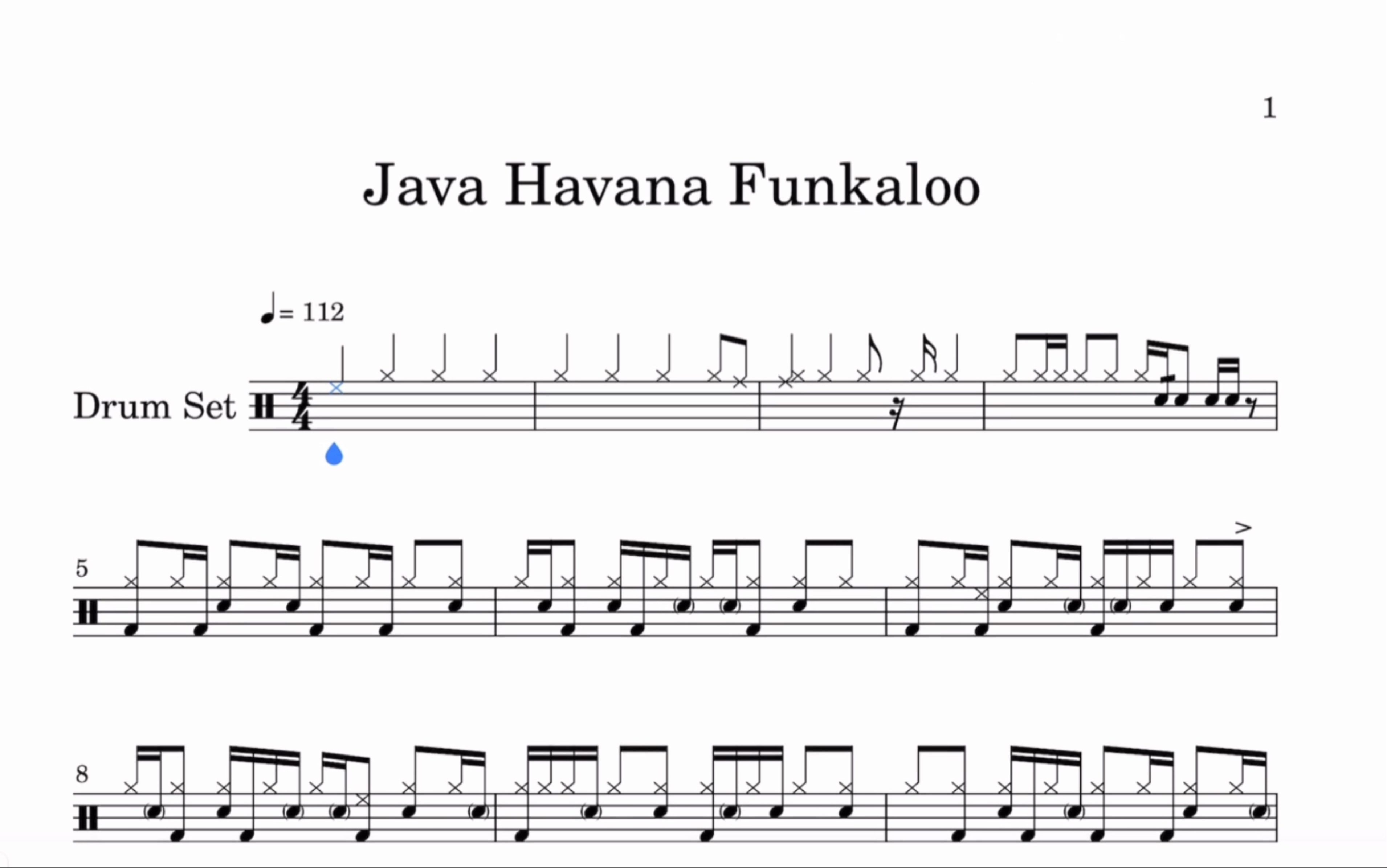 Java Havana Funkaloo 爪哇哈瓦那放克乐 动态鼓谱哔哩哔哩bilibili