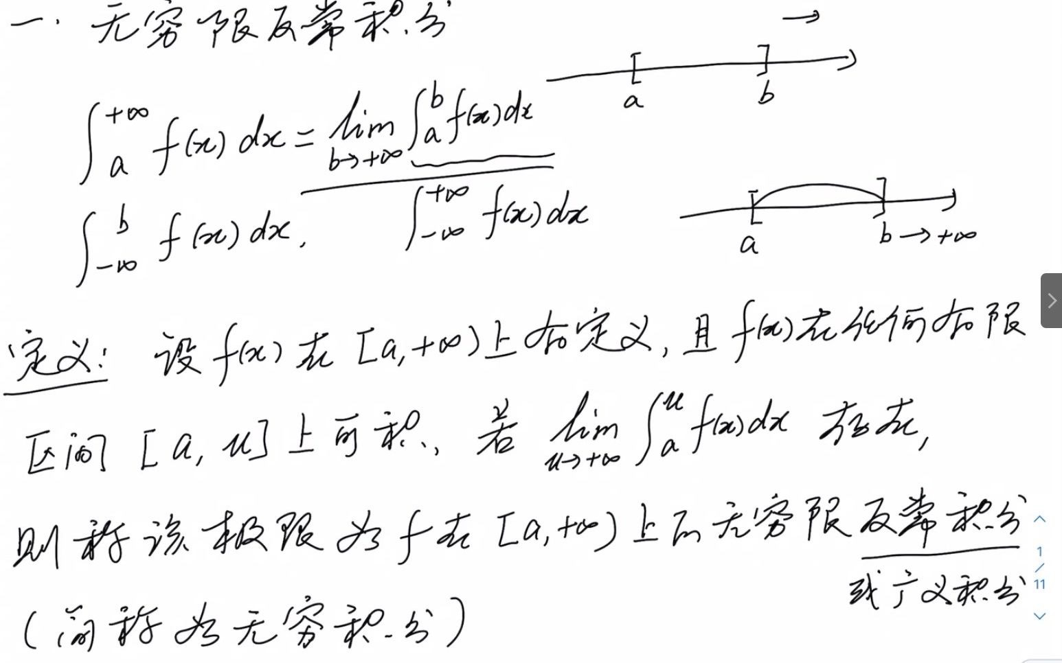 数学分析 第11章 第2节 无穷积分的性质与收敛判别(1)哔哩哔哩bilibili