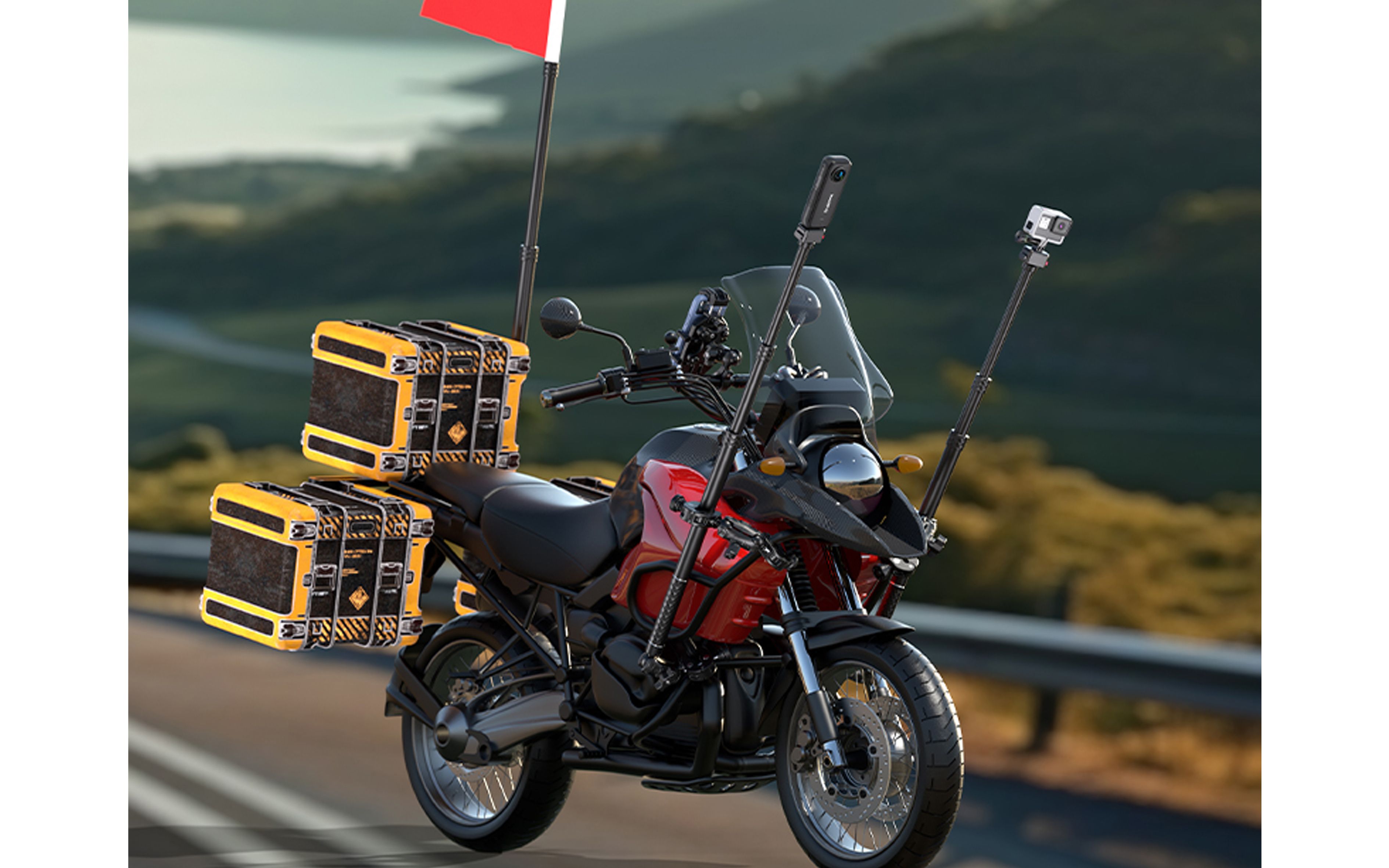 凯威格摩托车自拍杆,摩旅装备附带保姆级安装教程