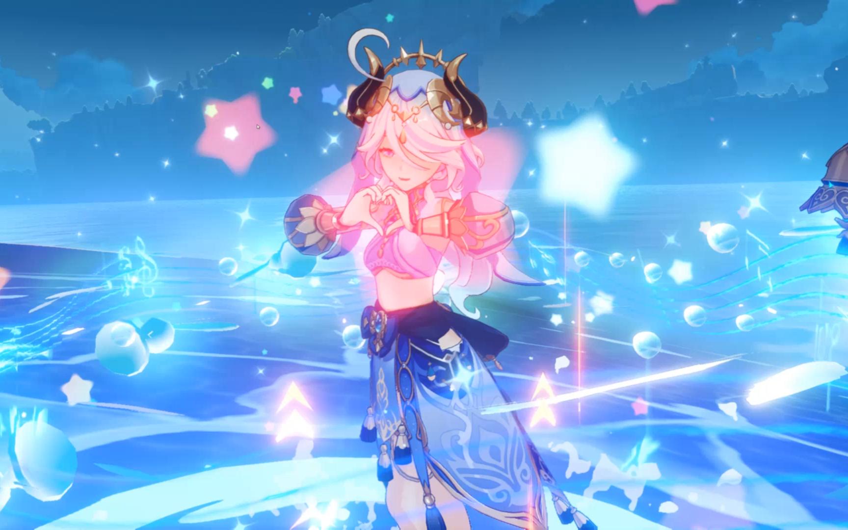 【原神】芙芙舞女装下的5星少女角色动作演示