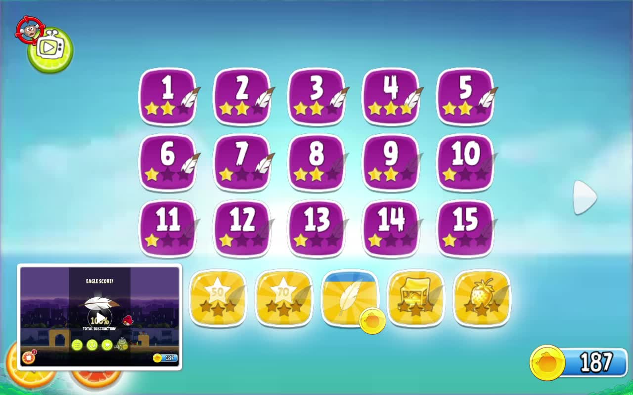 愤怒的小鸟里约热内卢 angry birds rio 神鹰羽毛关卡7-6