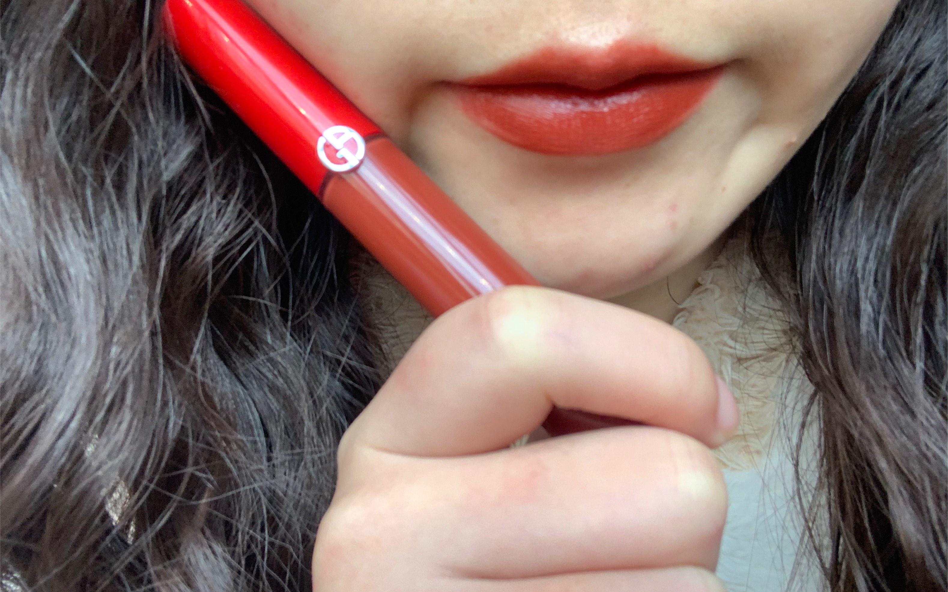 阿玛尼红管唇釉206秋冬必备红棕色