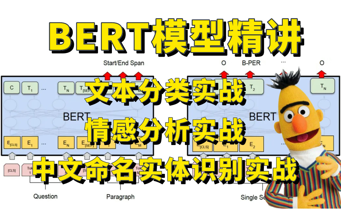 【BERT模型精讲】基于BERT模型的文本分类、情感分析及中文命名实体识别实战教程,迪哥带你三小时玩转NLP核心框架!人工智能/深度学习/自然语言处...