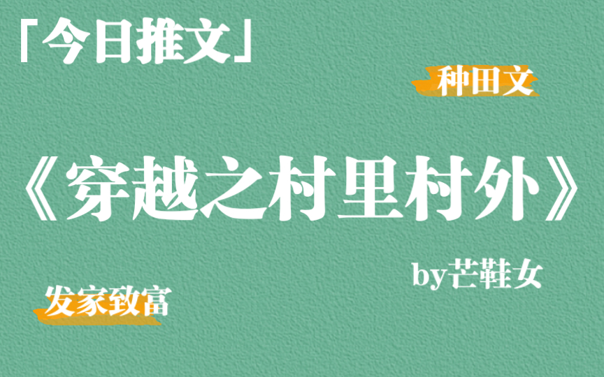 [图]【推文】发家致富种田文《穿越之村里村外》by芒鞋女，很不错！