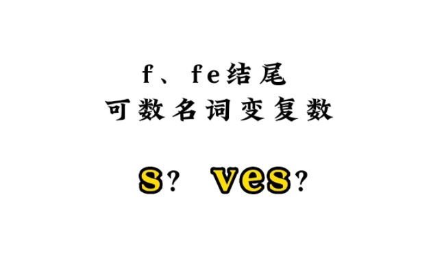 以f,fe结尾的可数名词如何变复数?哔哩哔哩bilibili