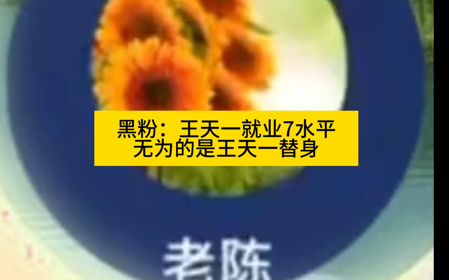 著名王黑老陈表示,王天一在无为的比赛是替身