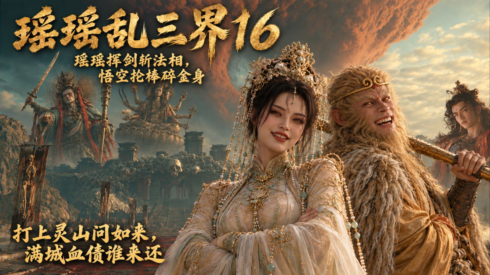 天道不公便踏碎这天！悟空瑶瑶轰碎西方教金身！