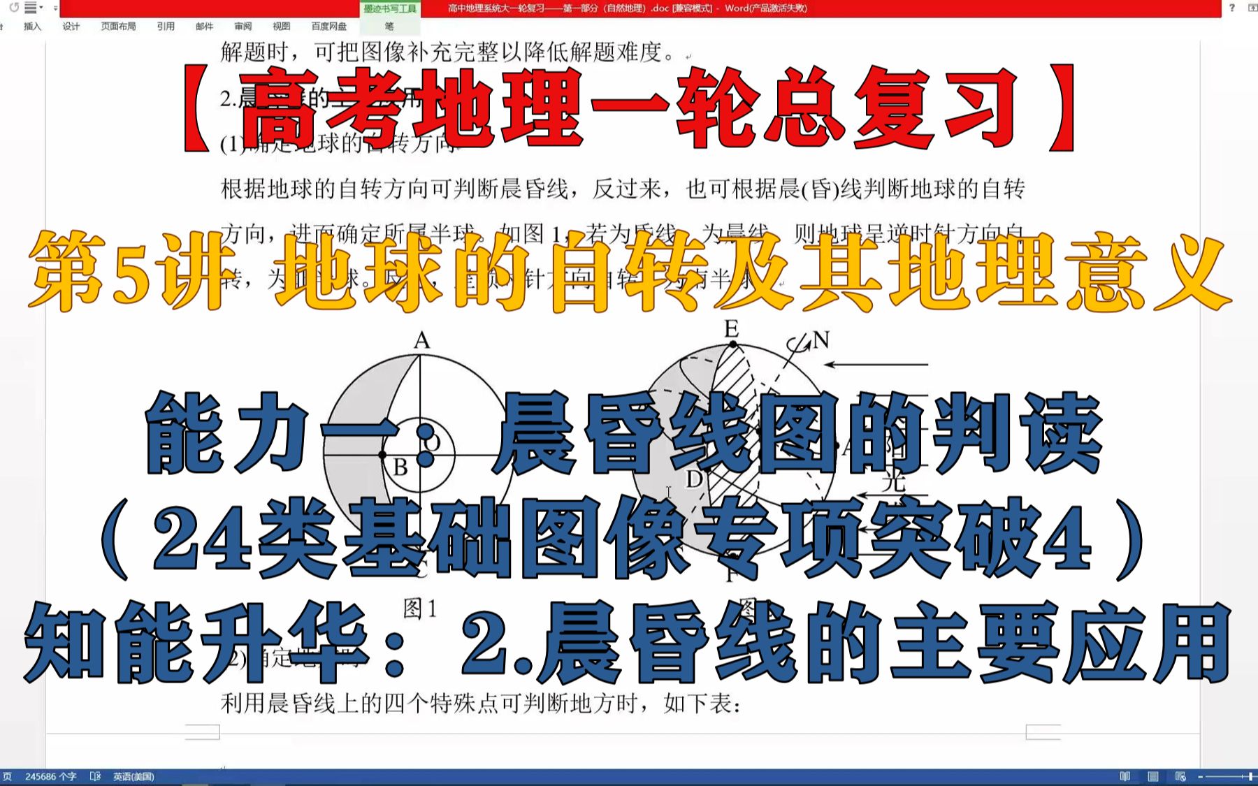 [图]利用晨昏线确定地球自转方向、地方时和直射点位置，你会了嘛？