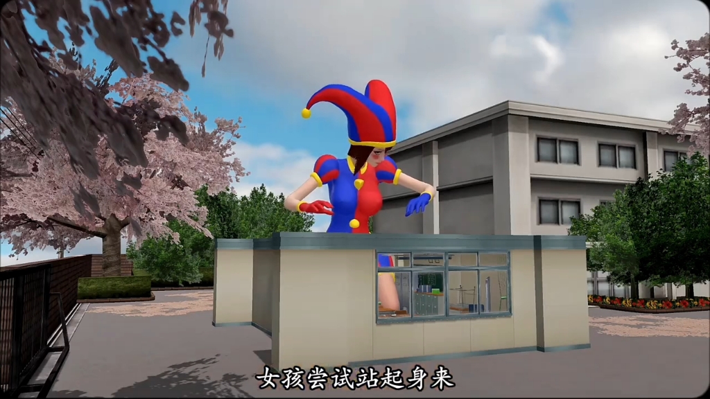 女孩偷喝饮料而巨大化