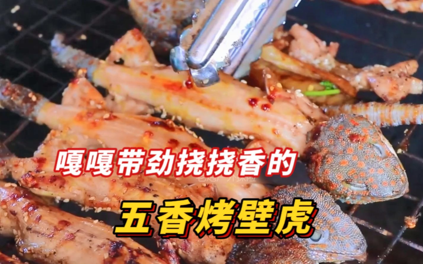 嘎嘎带劲挠挠香的"五香烤壁虎"