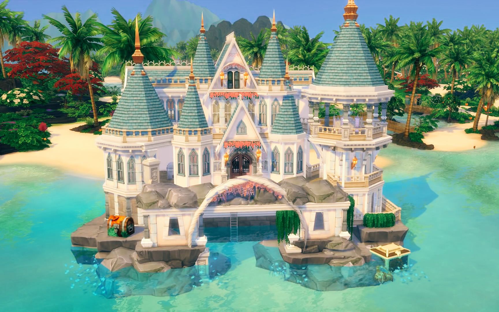 【伊月推荐】n0187 模拟人生4 nocc房子 苏拉尼岛 人鱼城堡 40x30