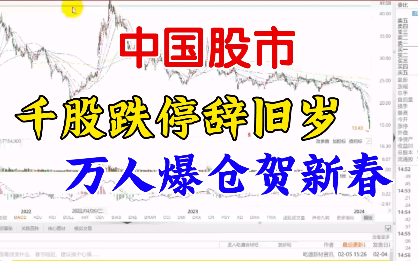 中国股市暴跌,十年后再现千股跌停,1368家公司被按在地板上摩擦,韭菜亏得哇哇大叫内分泌失调,就算巴菲特来了也得哭着走...#a股 #股灾 #股票哔哩...