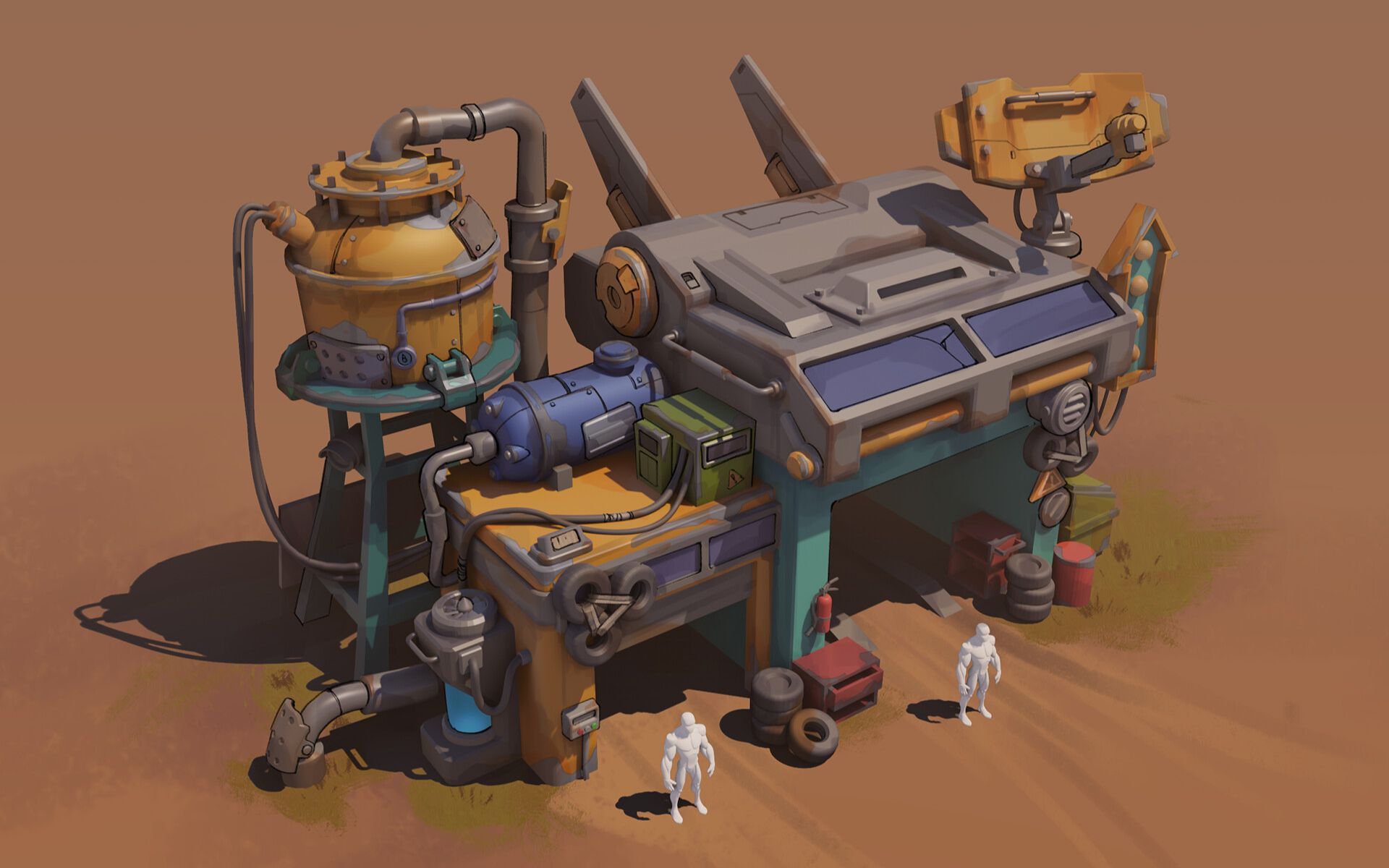 3dmax游戏场景白模模型制作,基础建模教学,3dmax场景建模教学.