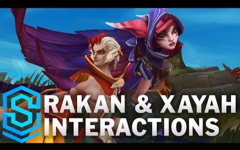 【新英雄】洛和霞的特别互动(秀恩爱)  Rakan and Xayah Special Interactions哔哩哔哩bilibili