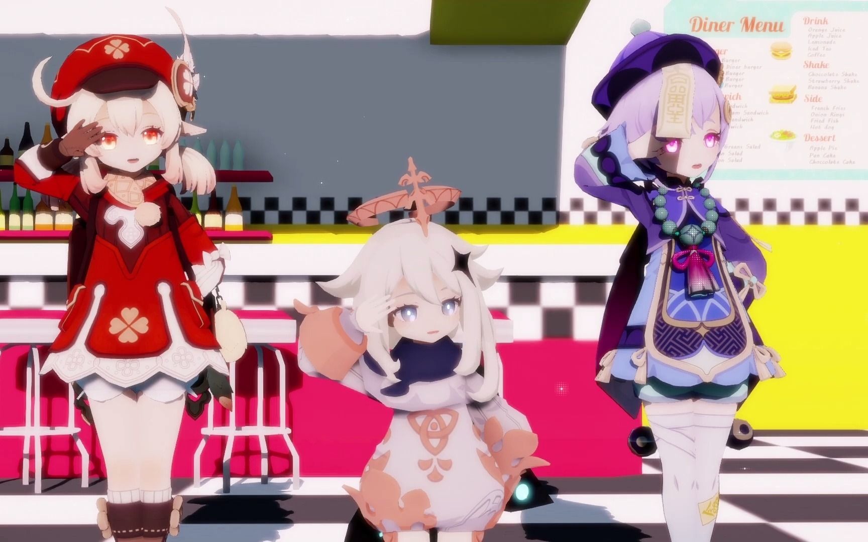 【原神mmd】第三次プリン戦争 / 第三次布丁战争【七七&可莉&派蒙】