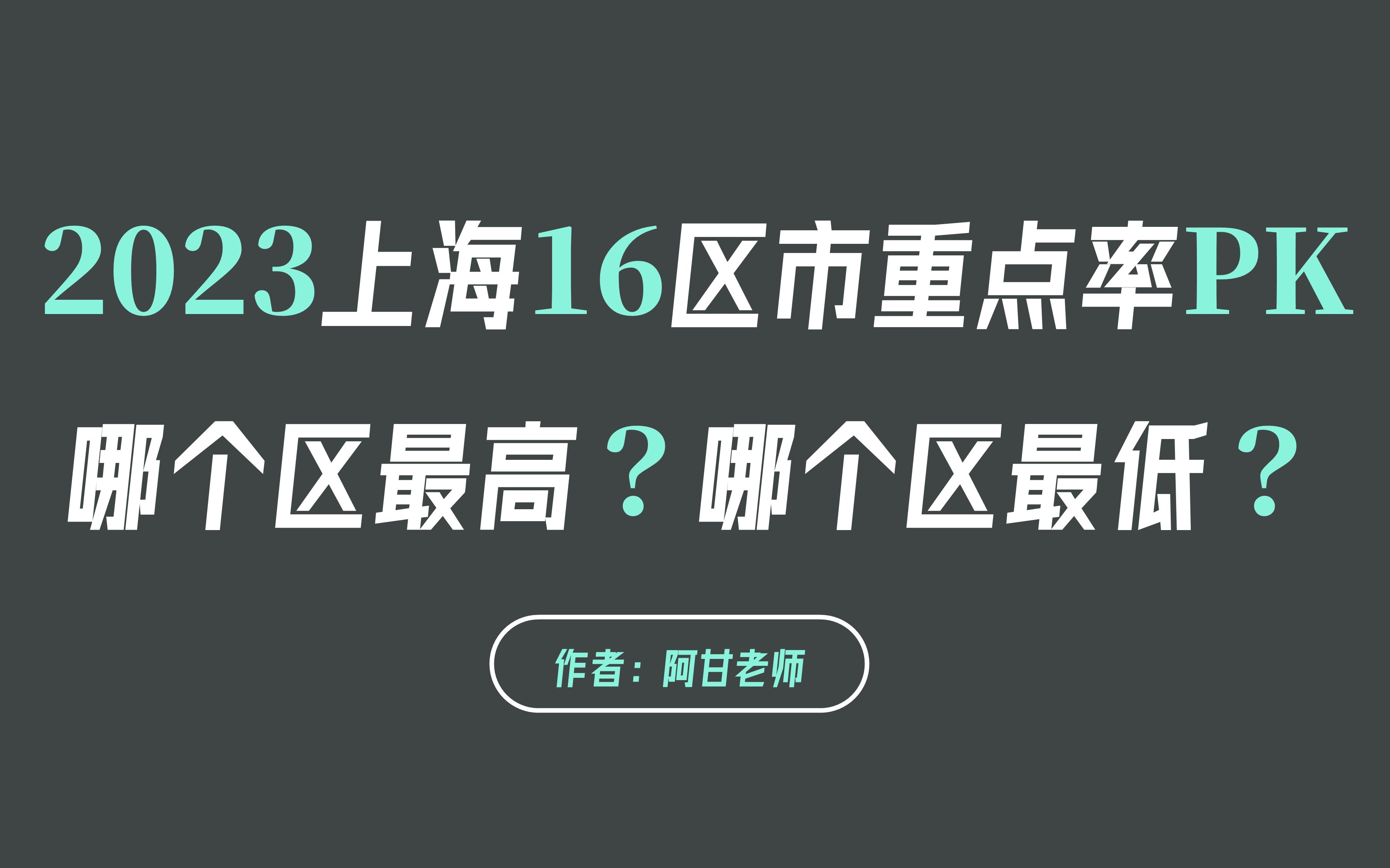 2023上海16区市重点率PK,哪个区最有优势?哔哩哔哩bilibili