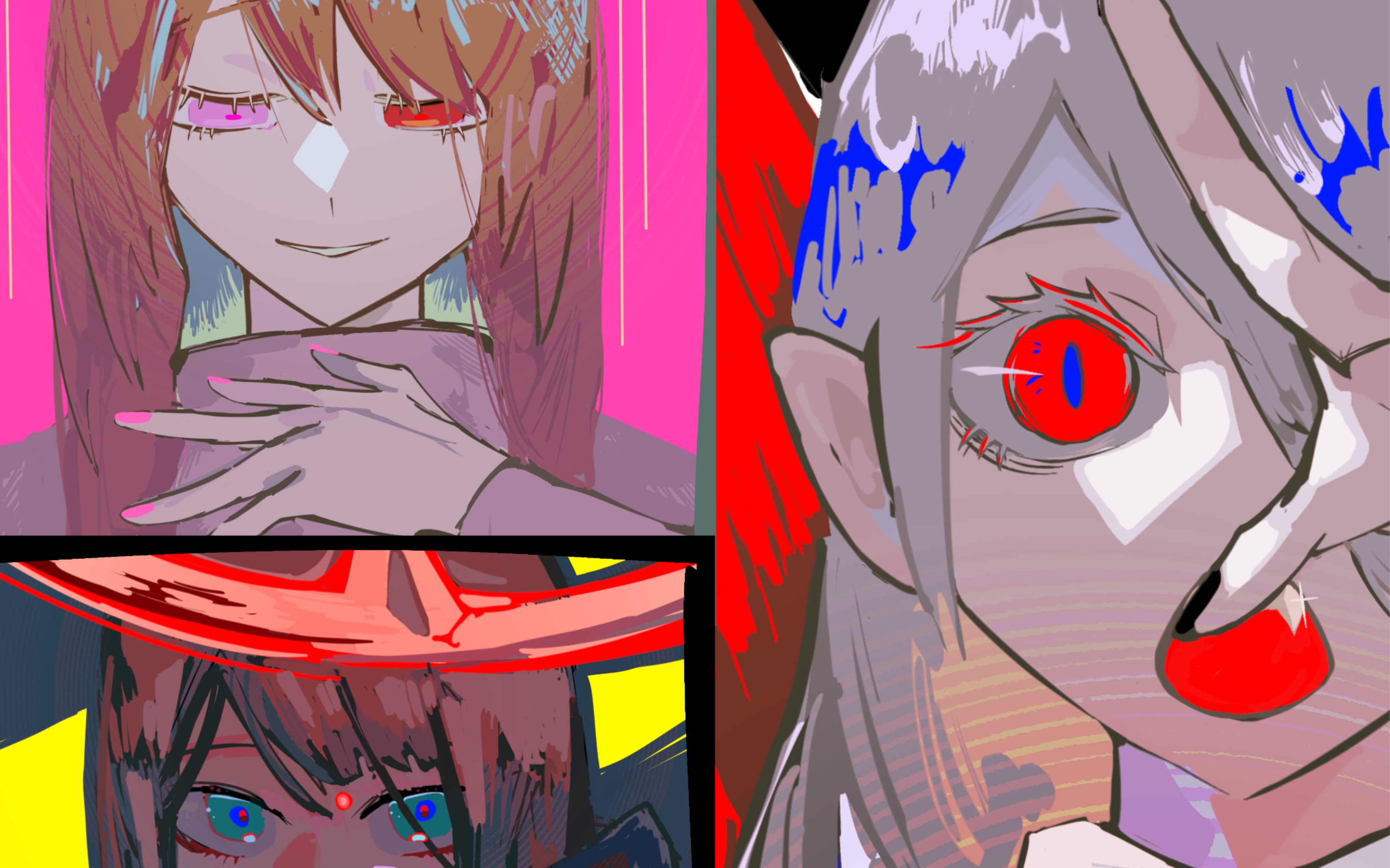 三个疯批一台戏(绘画过程