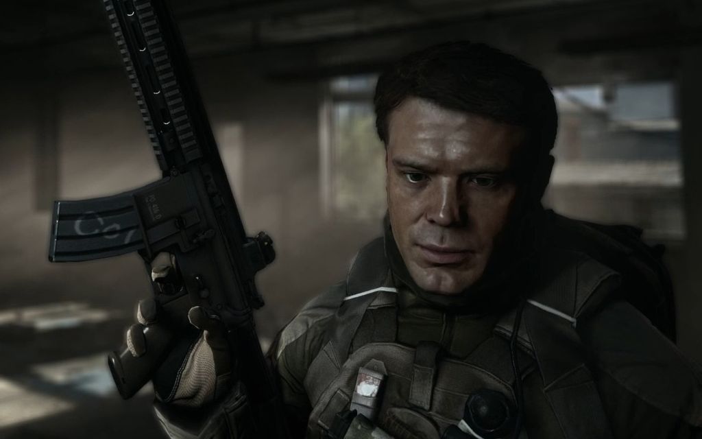 邓恩中士正在展示他的hk416d