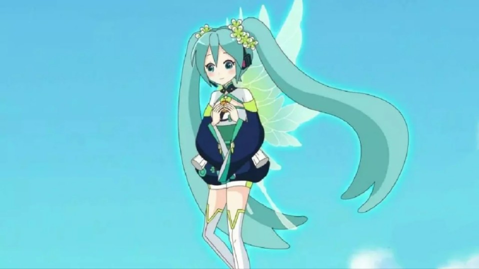 绿牡丹花精灵王一初音未来的专属
