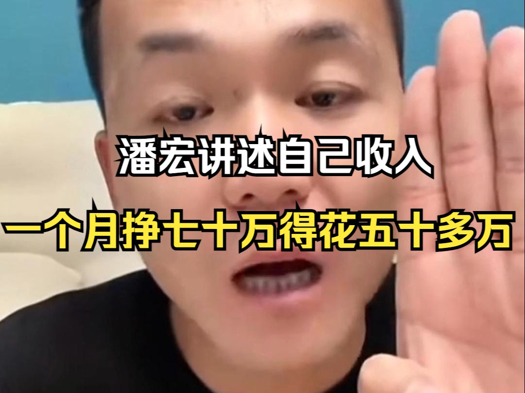 全网最真实主播!潘宏讲述自己收入,一个月挣七十万得花出去五十万哔哩哔哩bilibili